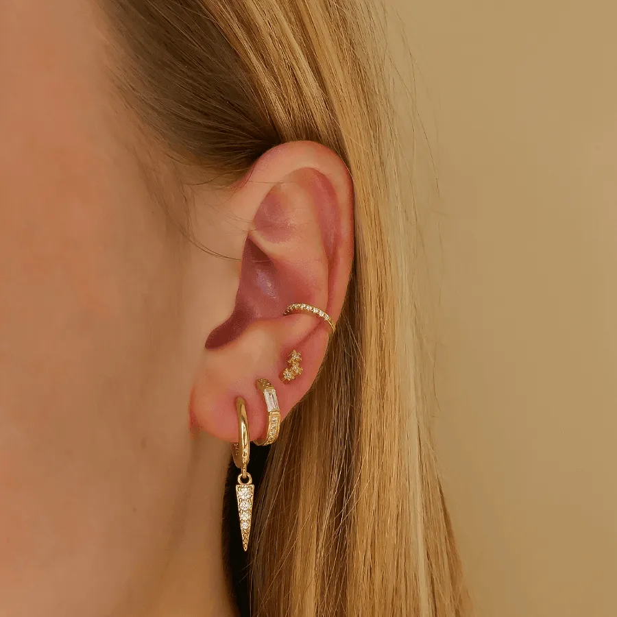Boucle d'oreilles créole avec pierres incrustées scintillantes Glitters